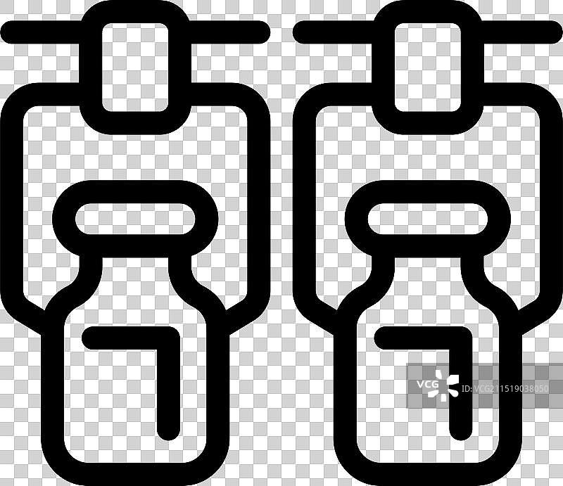 悬挂在传送带上的牛奶瓶包装图片素材