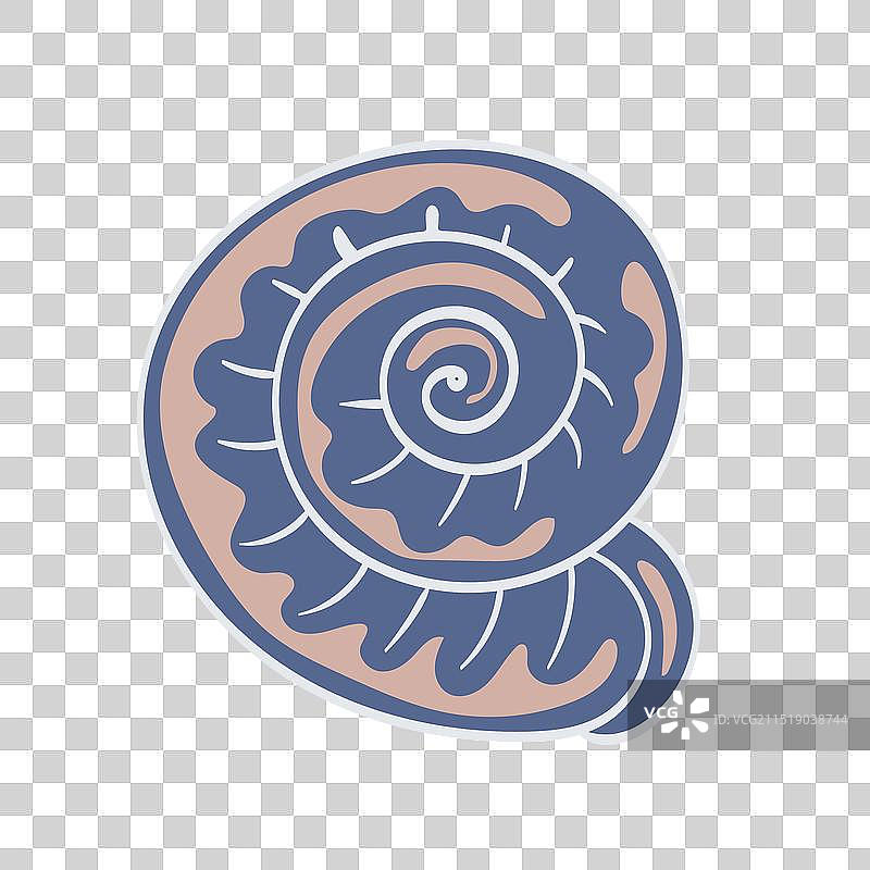 卡通风格的热带海洋动物海螺设计图片素材