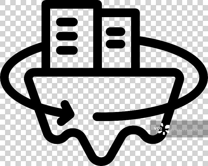 箭头围绕建筑物融化地基图片素材