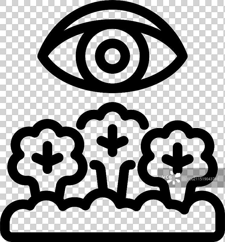 人眼注视植树象征图片素材