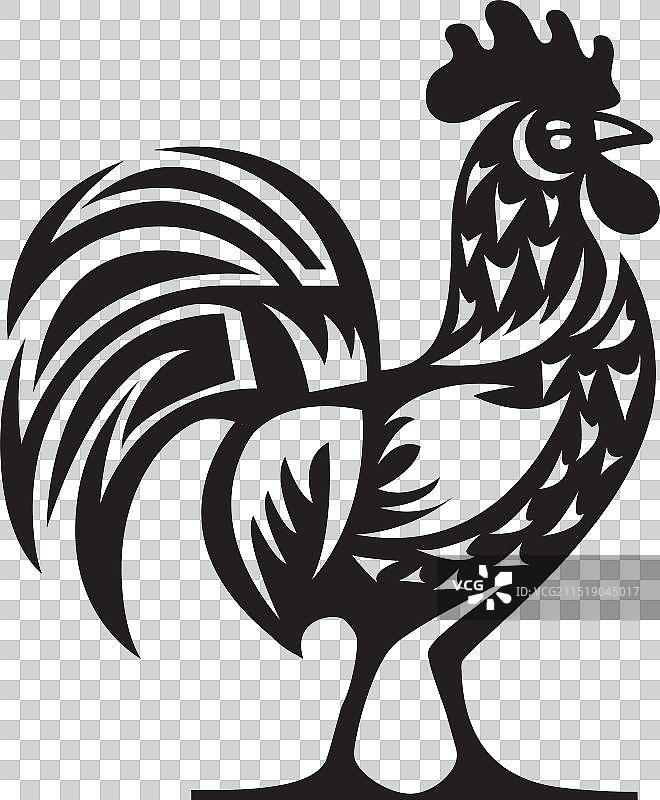 公鸡剪影家禽养殖图标符号图片素材