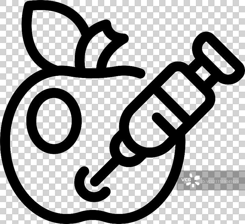 将化学液体注入苹果的注射器图片素材