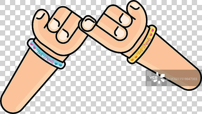 儿童手部卡通可爱拉钩约定图片素材