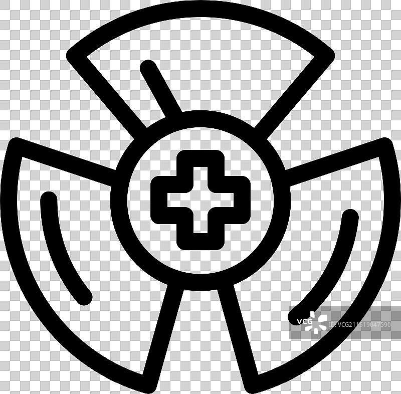 带十字的医疗辐射危险标志图片素材