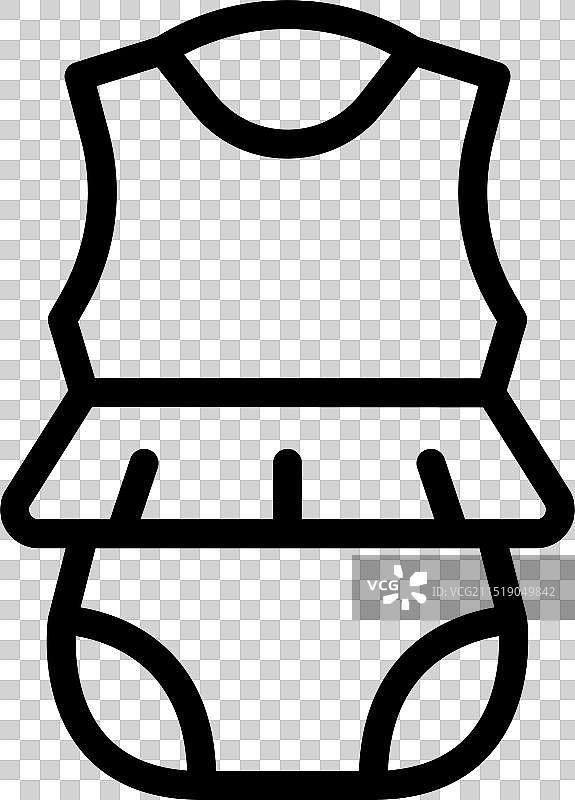 带裙子和灯笼裤的女婴服装图标图片素材