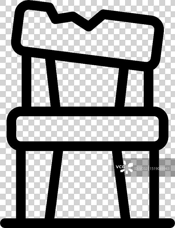 破损的椅子维修图标，展示家具图片素材