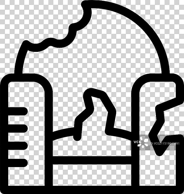 地震摧毁城市建筑物图标轮廓图片素材