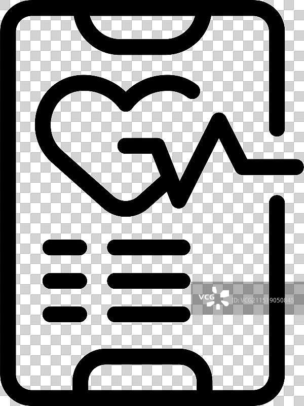 显示健康心率的智能手机应用图片素材