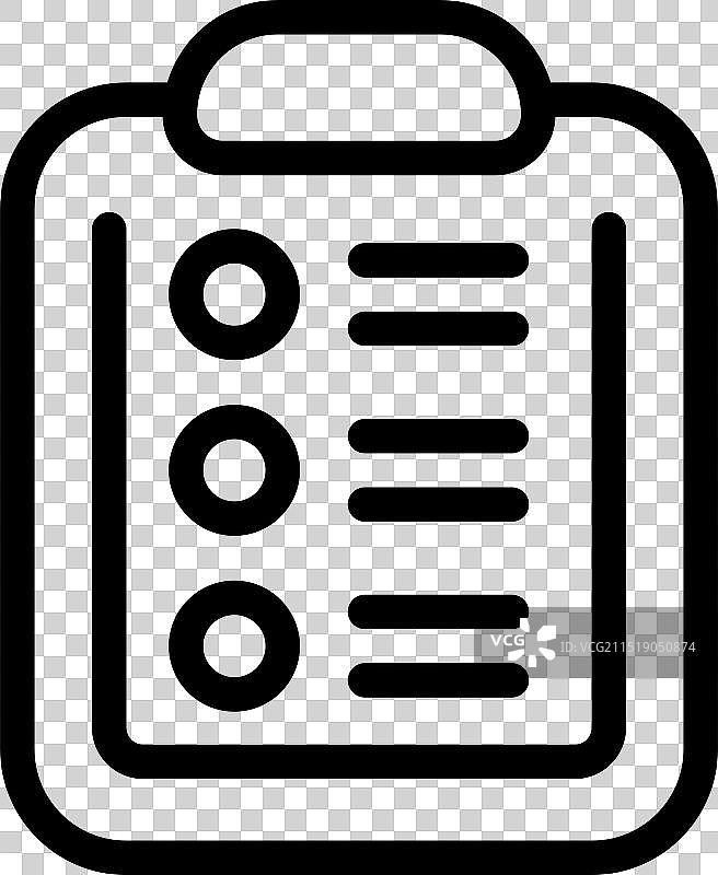 带清单图标的写字板线性风格图片素材