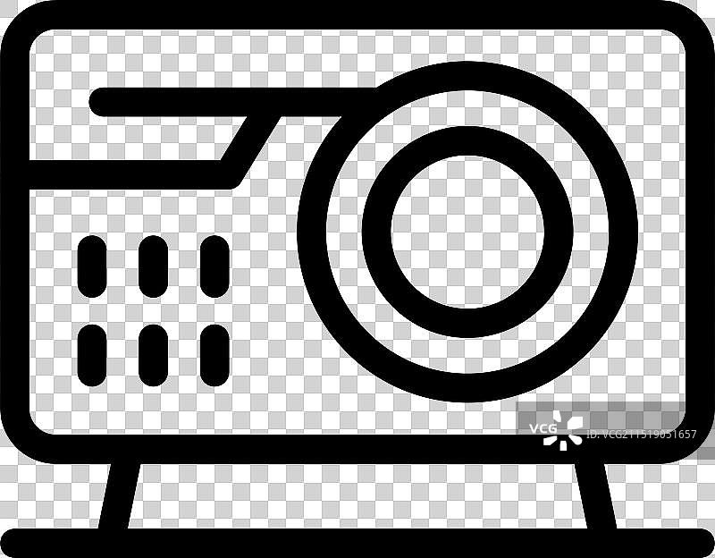 投影仪正在播放带有按钮的演示文稿图片素材