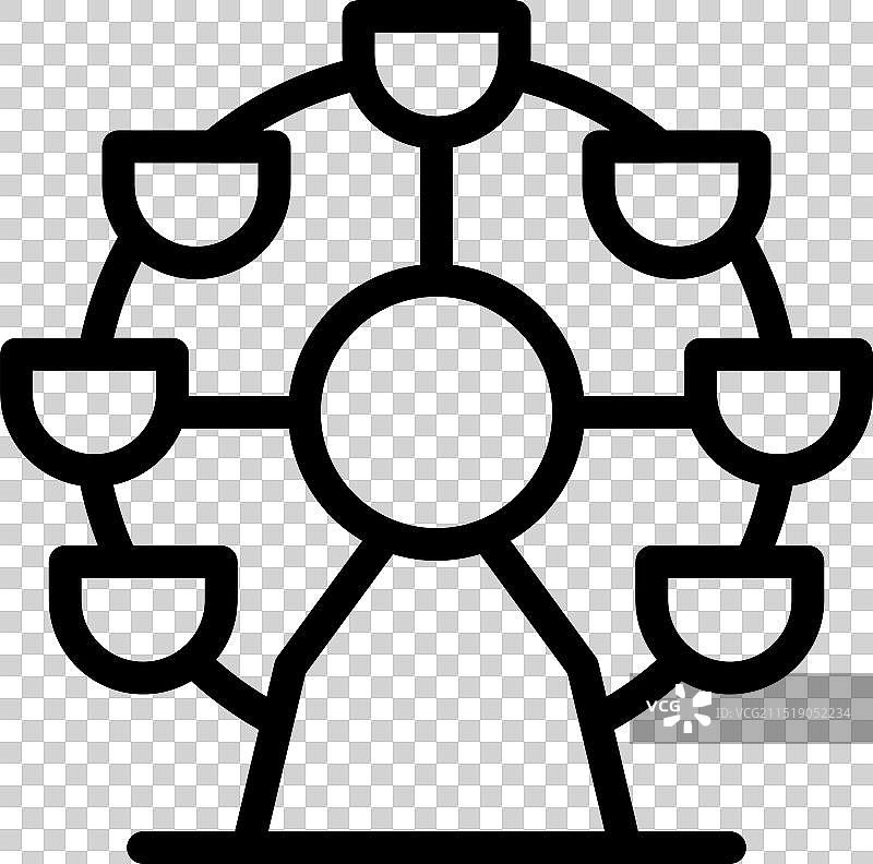 游乐园里静止的摩天轮图片素材