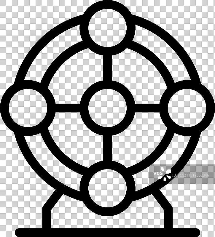 游乐场摩天轮轮廓图标图片素材