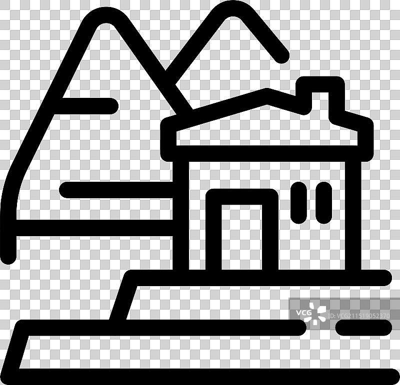 山丘上的小屋图片素材