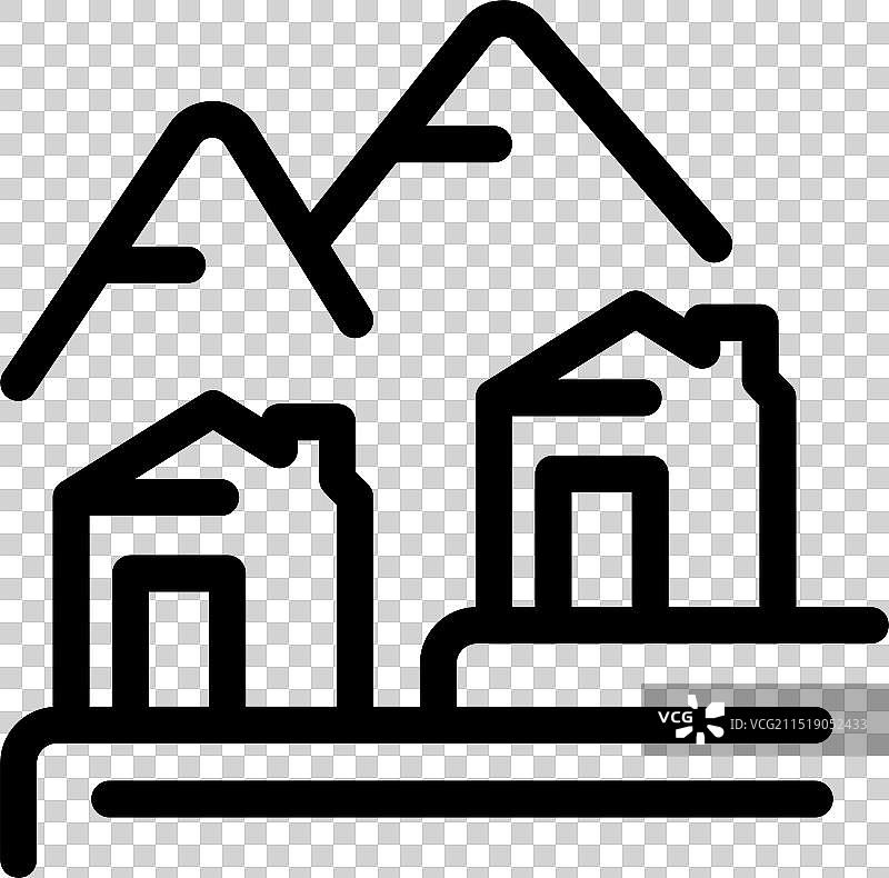 山村房地产双房屋标志图片素材