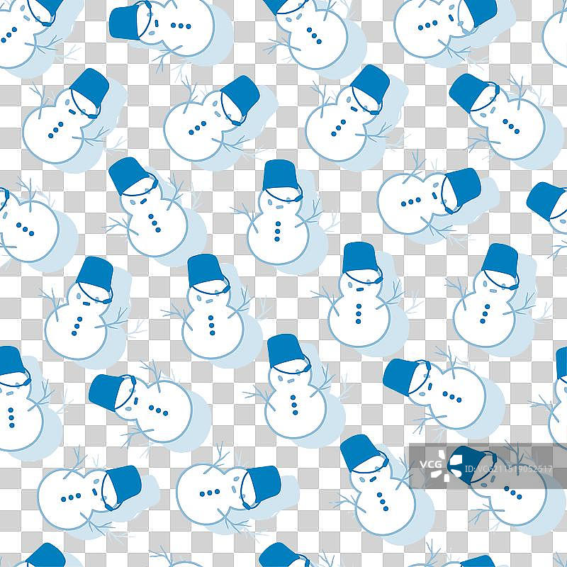 蓝白色冬季雪人舞图案图片素材