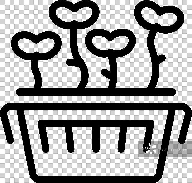 在城市吊篮中生长的微型蔬菜图片素材