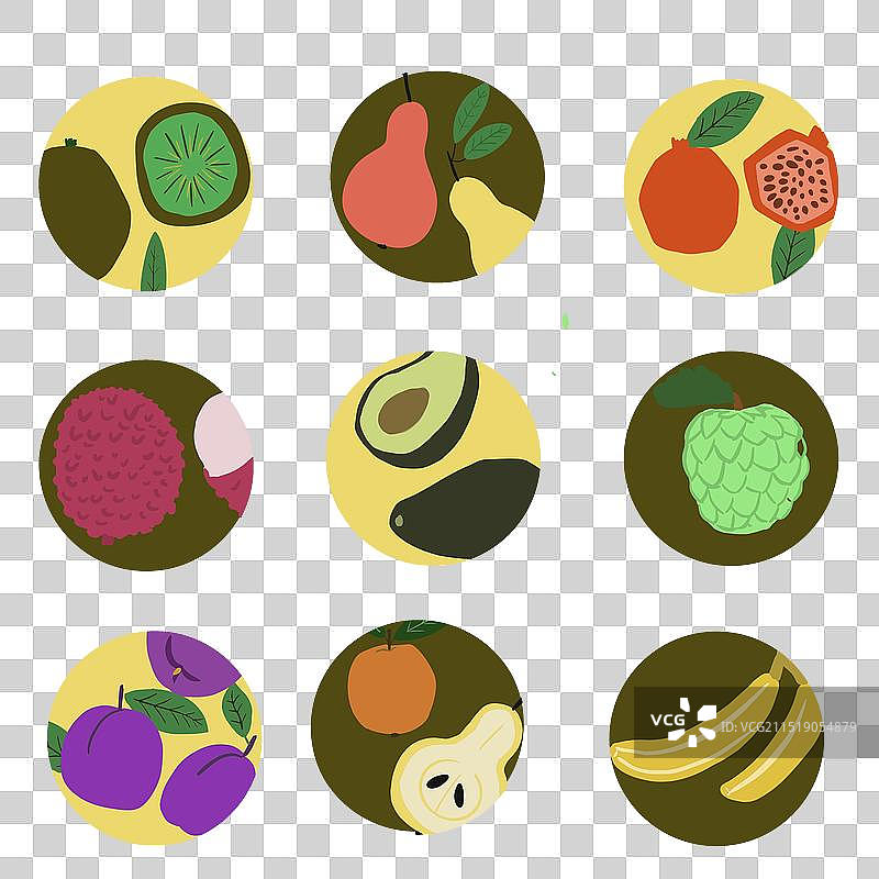 圆形水果图案050524图片素材