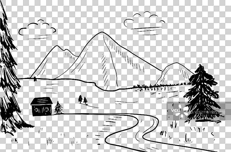 线条  风景 2 230624图片素材