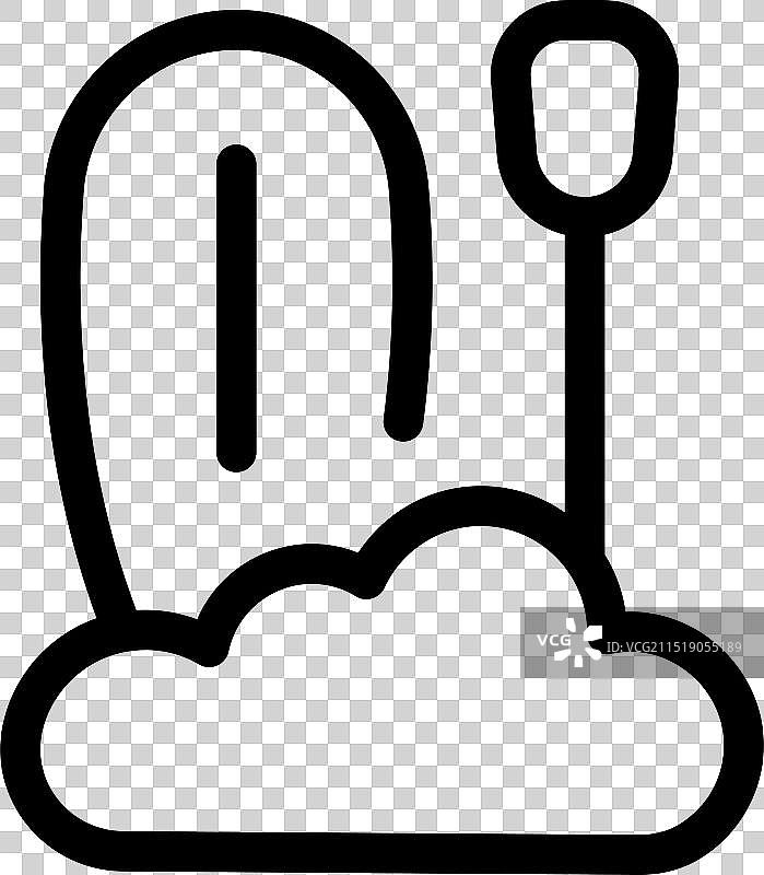 地球日植树铁锹线性图标图片素材