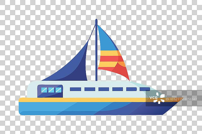 隔离的扁平双体船水上交通工具图片素材