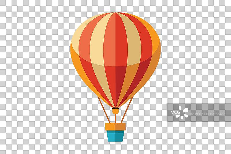 隔离的扁平热气球空中运输图片素材