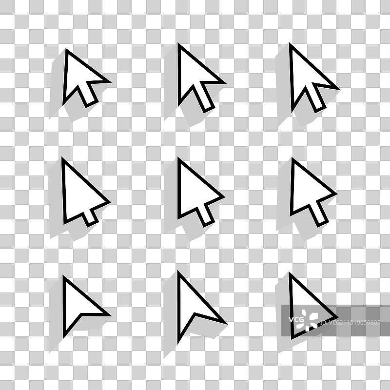 扁平风格鼠标箭头元素符号素材图片素材