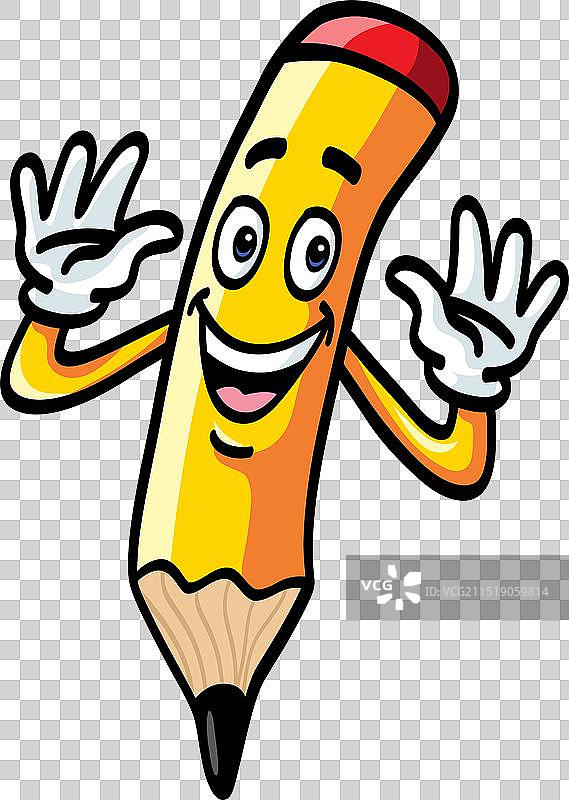 快乐的铅笔卡通图片素材