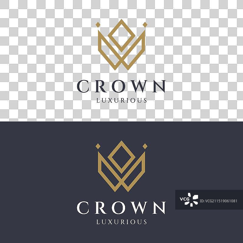 皇家奢华皇冠抽象Logo模板图片素材