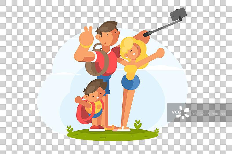 家庭度假自拍瞬间图片素材