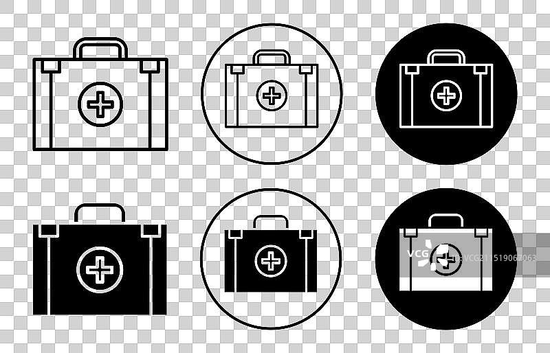 急救箱轮廓扁平图标图片素材
