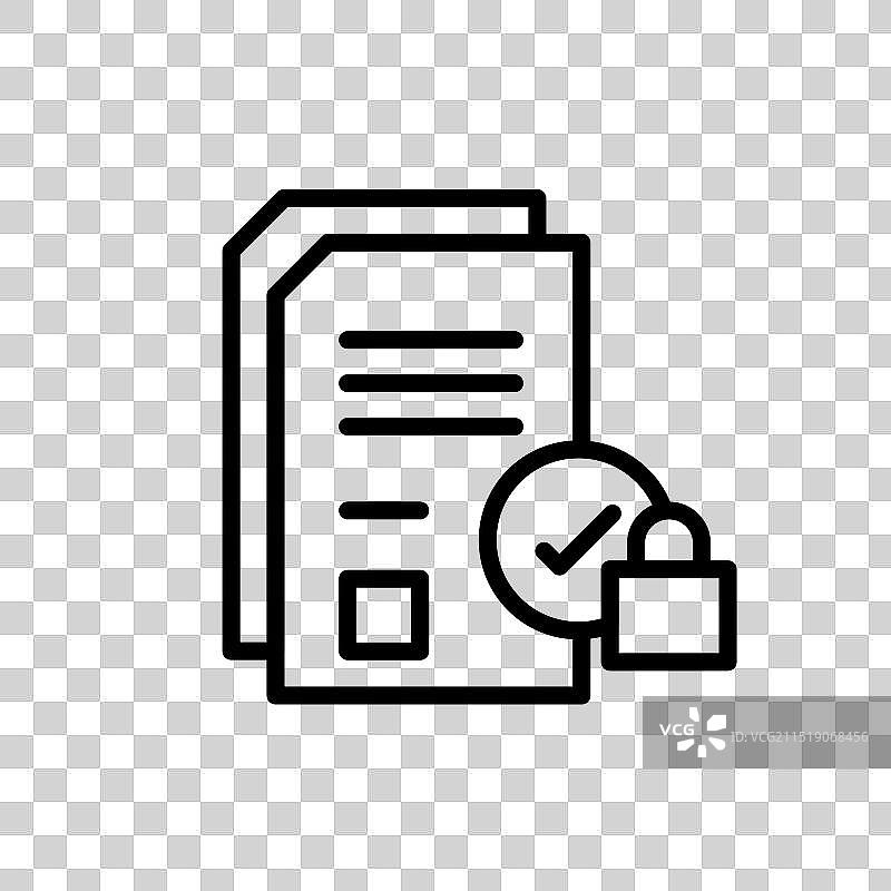 访问图标轮廓平面图标的权限图片素材