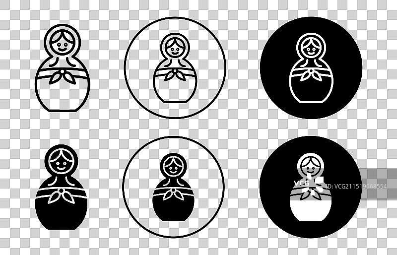 俄罗斯套娃图标轮廓扁平图标图片素材