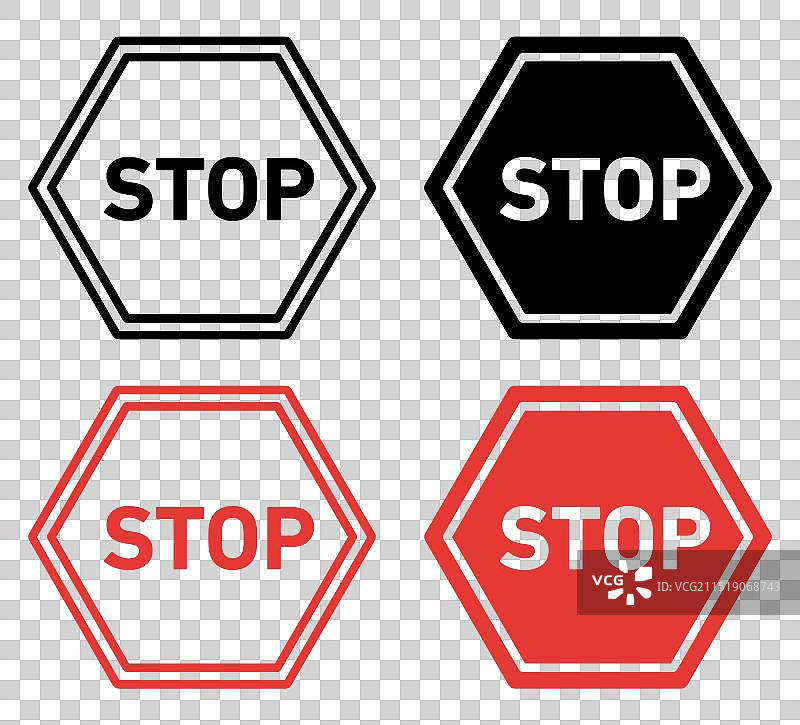 停车标志轮廓扁平图标图片素材