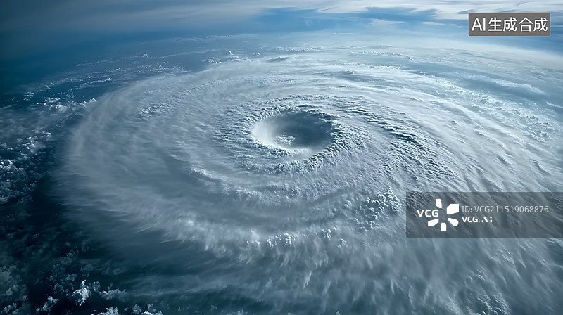 【AI数字艺术】高视角下的台风眼图片素材