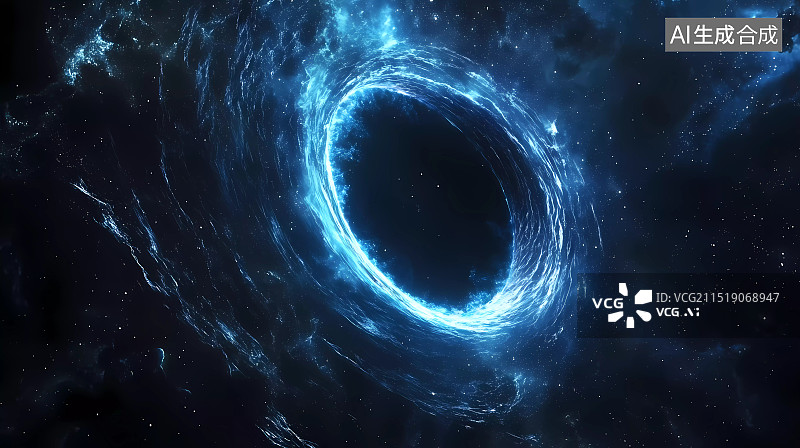 【AI数字艺术】宇宙星空发光粒子流漩涡图片素材