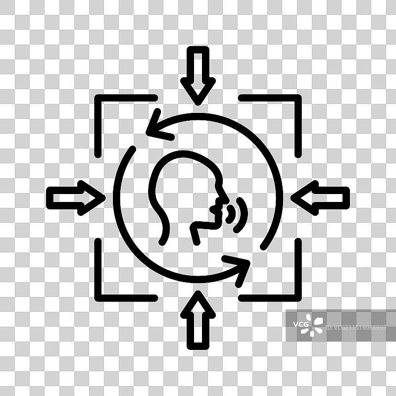 语音命令控制图标轮廓扁平图标图片素材