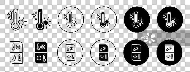 天气温度计线性图标图片素材