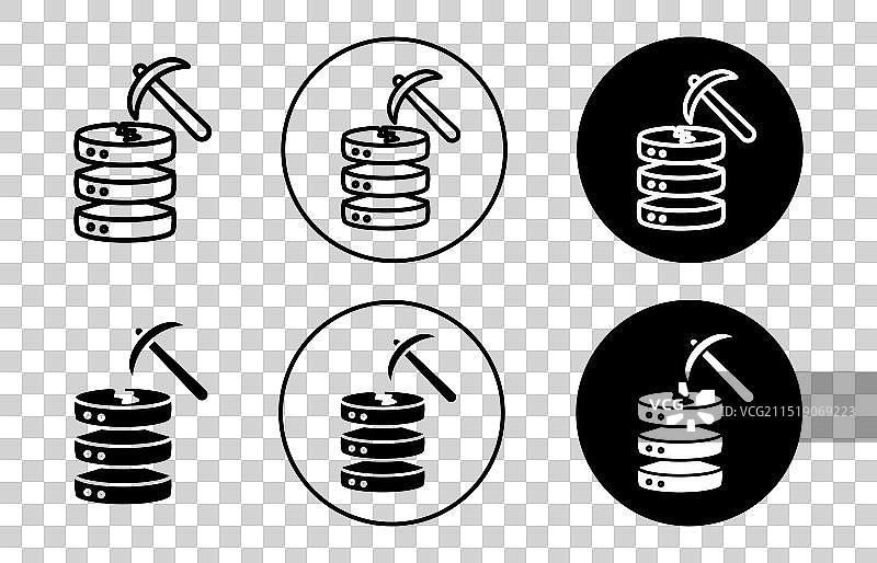 数据挖掘图标扁平轮廓设计图片素材