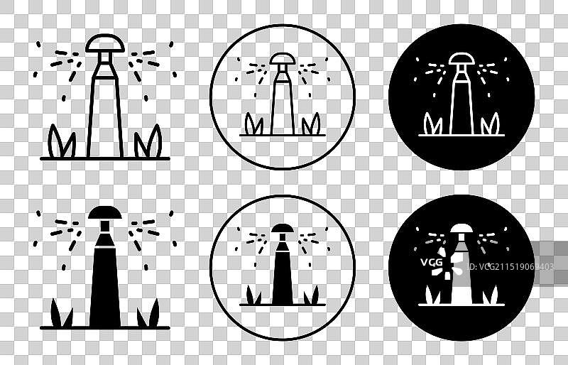 草坪洒水器轮廓扁平图标图片素材