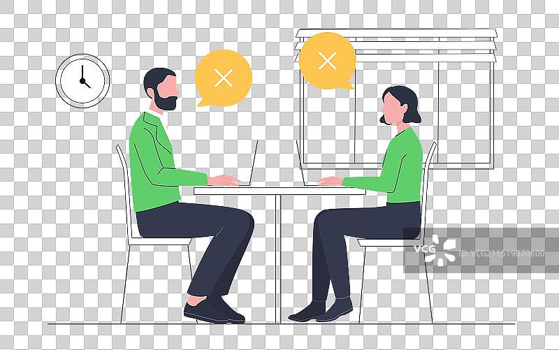 工作中沟通不畅的男女图片素材