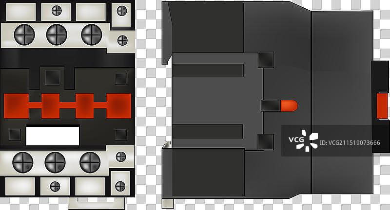 白色背景上的磁力接触器图片素材