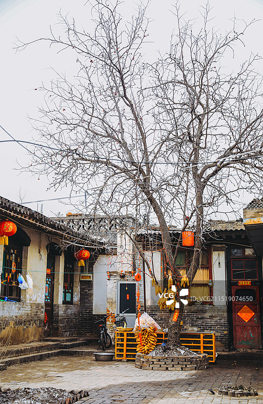 冬季山西农村平房农家图片素材