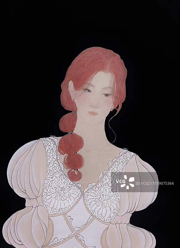 《红发女孩》图片素材