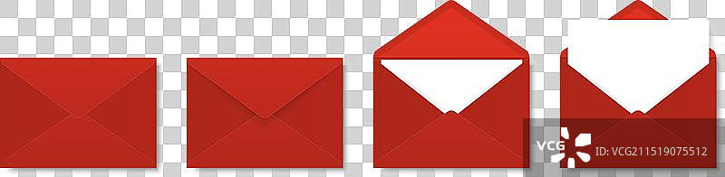 带有空白折叠信件的红包图片素材