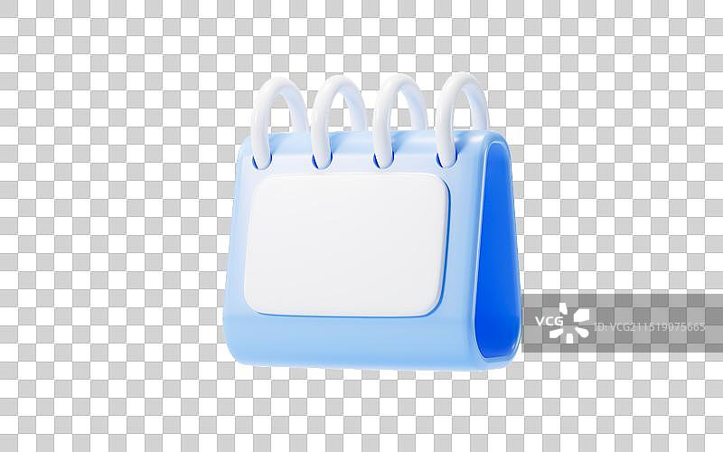 蓝色的空白日历3D渲染图片素材