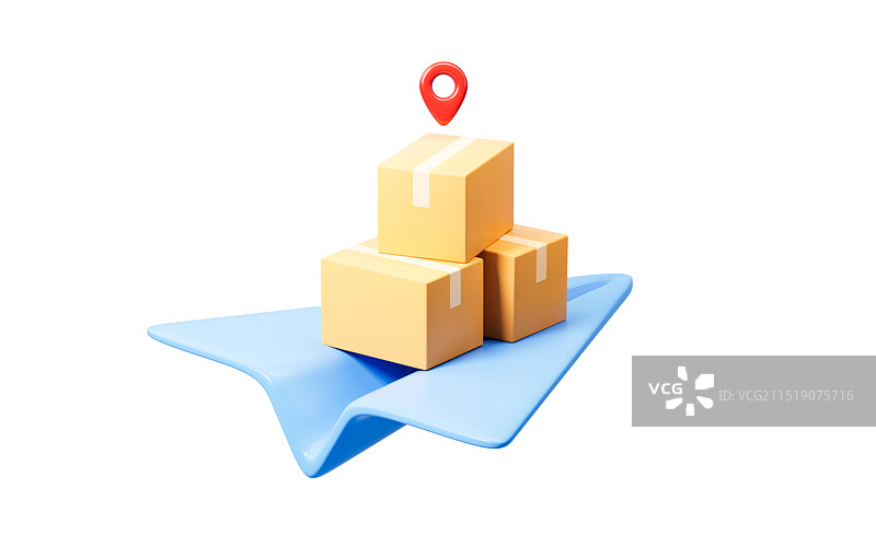 卡通网购物流闪电送3D渲染图片素材