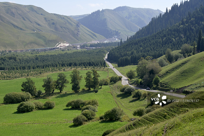 新疆伊犁那拉提高山草原图片素材