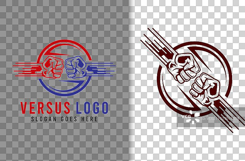 抽象简约双拳对决标志设计图片素材