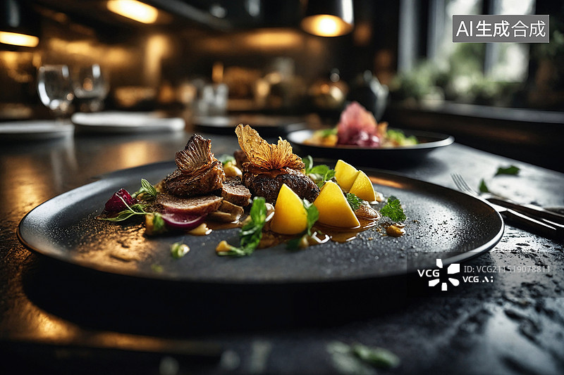 【AI数字艺术】精致美食呈现艺术享受图片素材