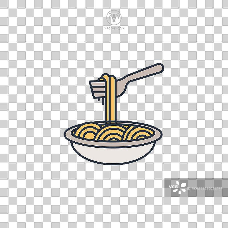 白色背景下的意大利面图标图片素材